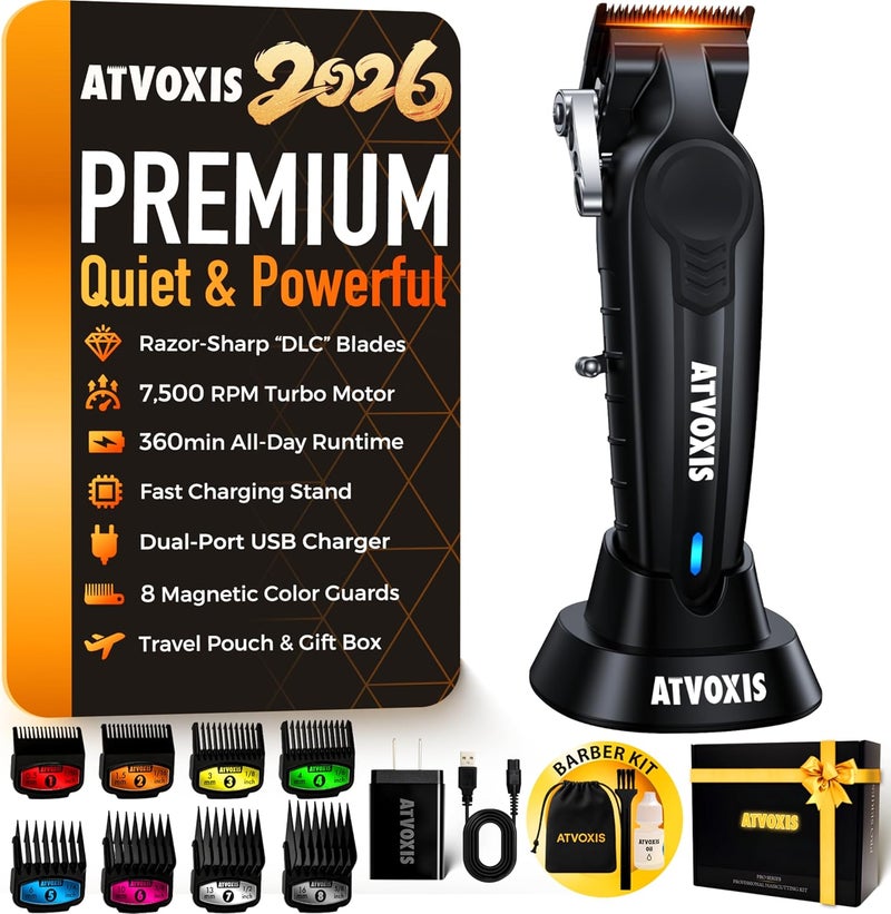 ATVOXIS Hair Clippers for Men Professional, Cordless Barber Clippers for Hair Cutting, Maquina para Cortar Pelo De Hombre - Image 1